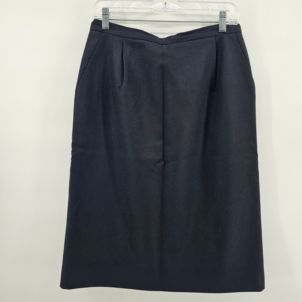 Pendleton Pencil Skirt Women 12P Black Wool Lined Pockets P609-159 Made in USA